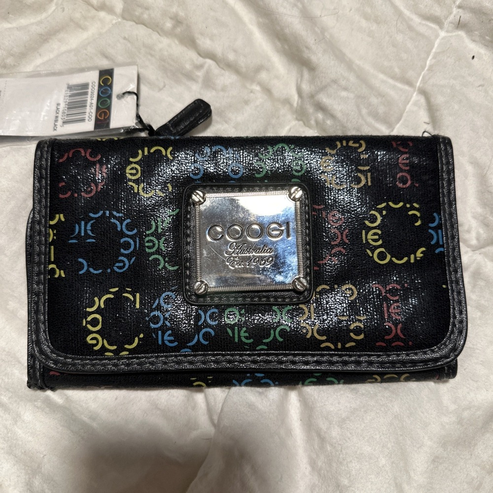 Coogi Australia Wallet Card Holder Multicolor Checkbook Snap‎ Closure Pockets